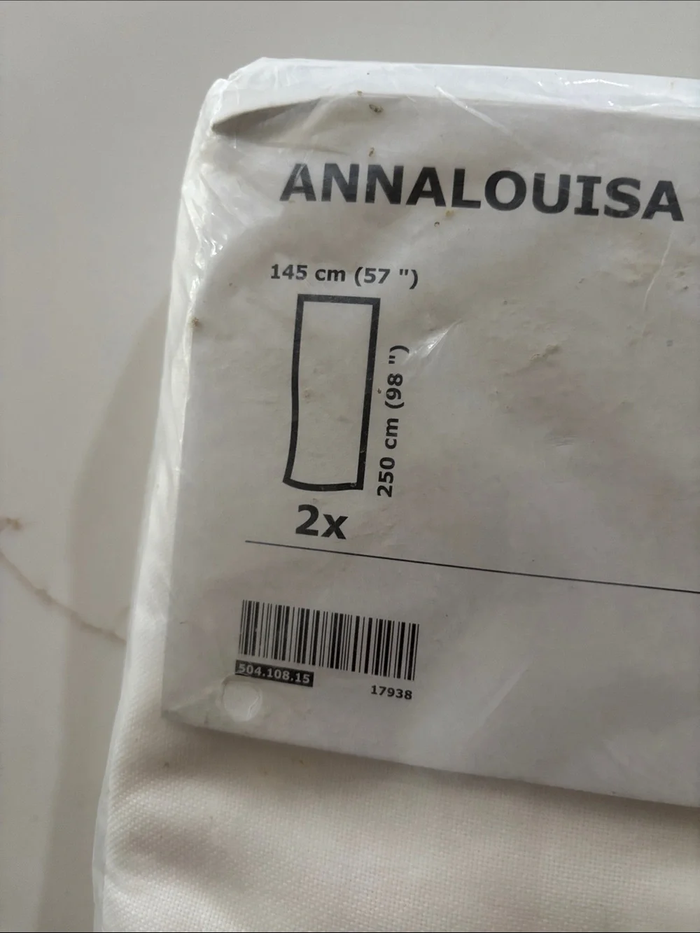IKEA ANNALOUISA white Curtain Panels - 2 Pack